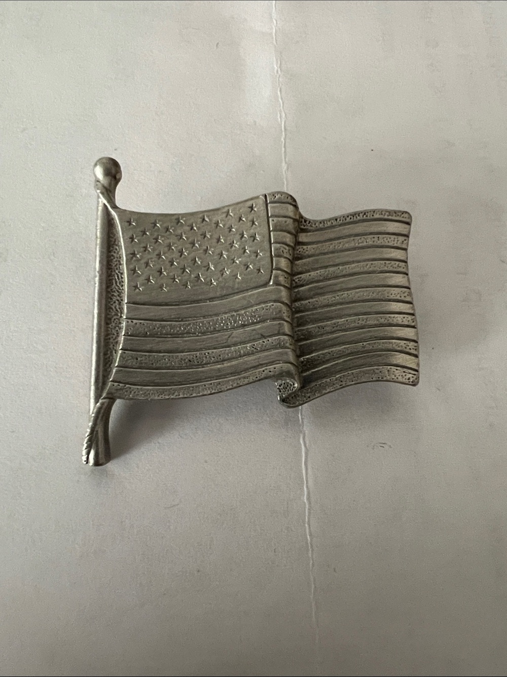 Longaberger Silver-Tone American Flag Brooch